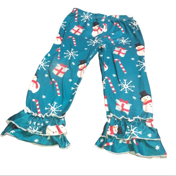 Blue Christmas Design Ruffled Pants - Picture 6 of 7